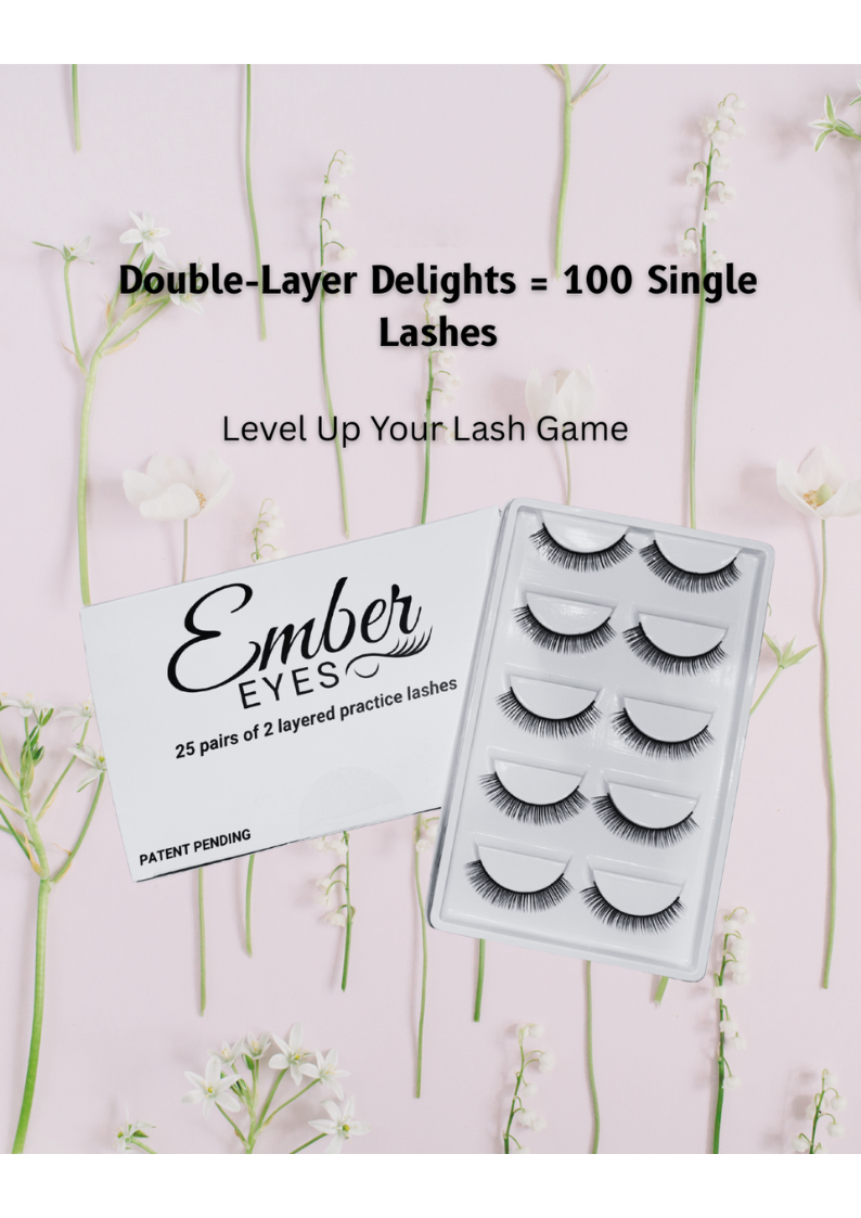 2-Layer Lash Extension Training Strips - Practice Made Easy