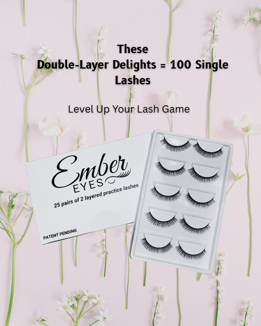 2-Layer Lash Extension Training Strips - Practice Made Easy