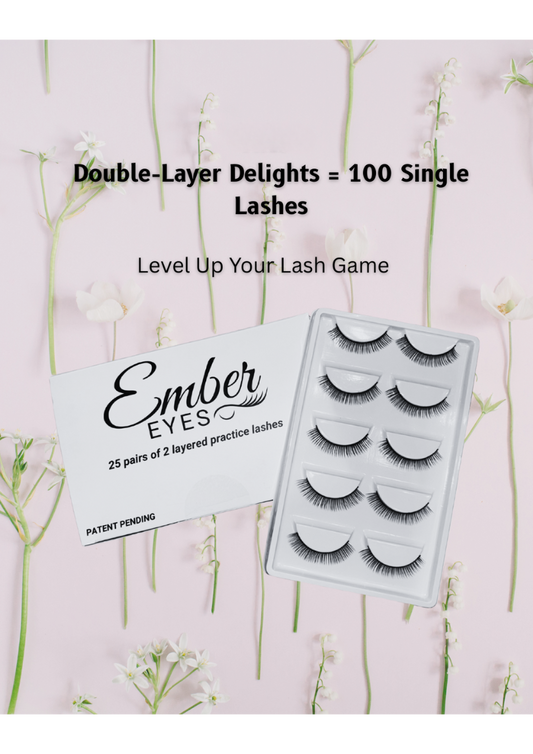 2-Layer Lash Extension Training Strips - Practice Made Easy