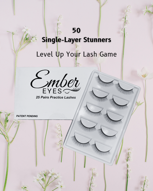 Single Layer Lash Extension Training Strips - Practice Made Easy