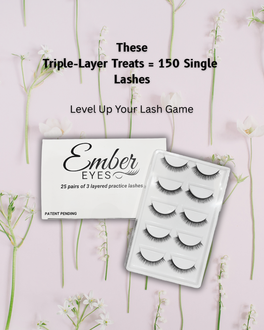 3-Layer Lash Extension Training Strips - Practice Made Easy