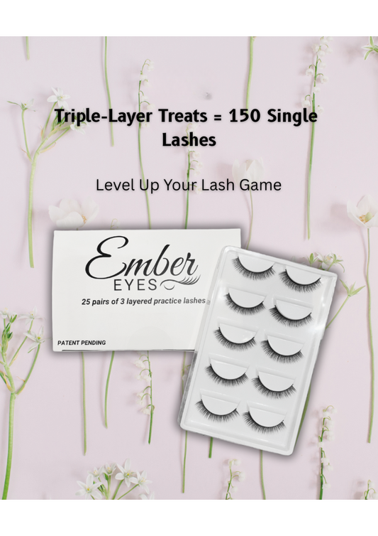 3-Layer Lash Extension Training Strips - Practice Made Easy